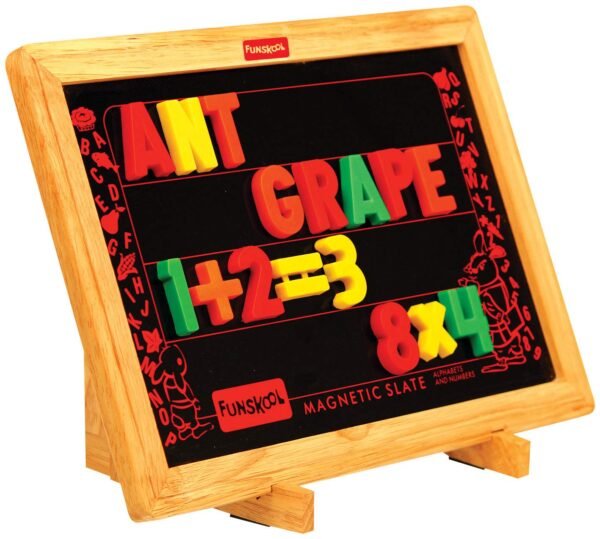 Giggles Funskool Learn N Write Slate, 2in1 Magnetic & Dry Erase Board for Kids, Includes Alphabet & Numbers, Encourages Learning & Development, Preschool Activity Set, Gift Set for Kid, Ages 3+ Years