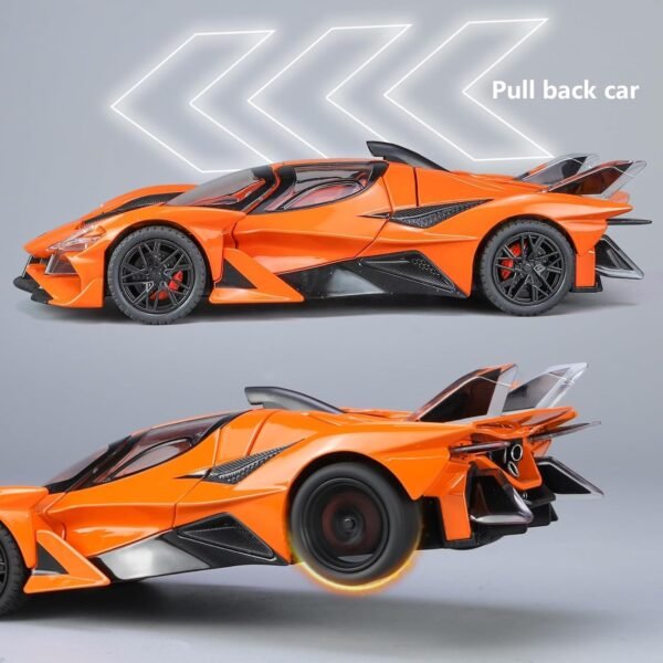 Compatible for 1:32 Apollo Evo Toy Car Model, Diecast Collectible Pull Back Model Car with Sound and Light, Toy Gift Vehicles for Adults Kids Boys Girls?Orange? - Image 5