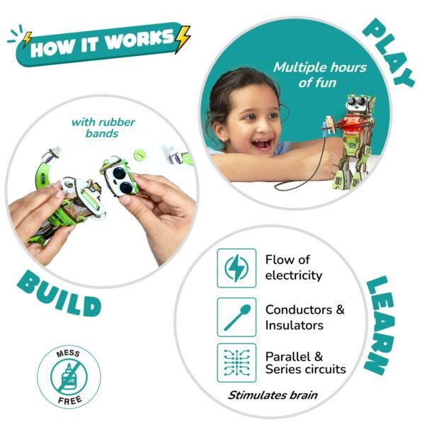 Smartivity Electricity Kit for Kids 8-14 Years Old I 8+ Circuit Experiments & DIY Electric Robot with Light and Sound | Science Project Kit I Birthday Gift Boys & Girls 8-9-10-11-12-13-14 Years - Image 6