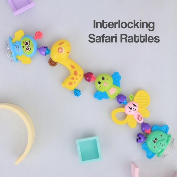 R for Rabbit Jingle Safari Infant Kids Rattles Toys Set for New Born Baby Lightweight 5 Pcs Combo Toy Set for 0 to 24 Month Children (Multicolor) - Image 6