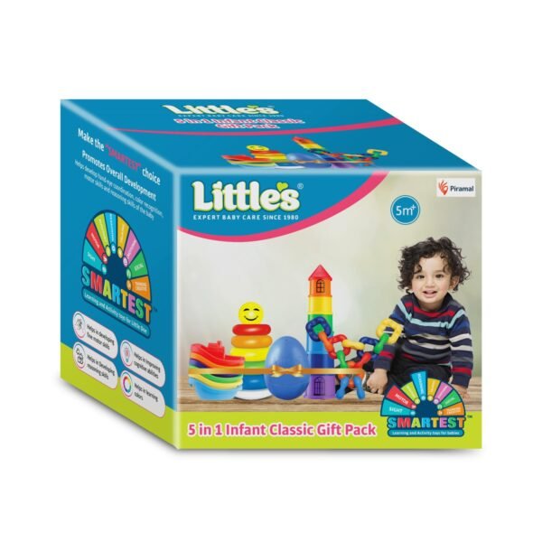 Little\'s 5 in 1 Infant Classic Gift Pack I Activity & Learning Toys for Babies I Multicolour I Infant & Preschool Toys I Develops Fine Motor Skills & Reasoning Skills | 5 Months and Above, ?1 Pieces