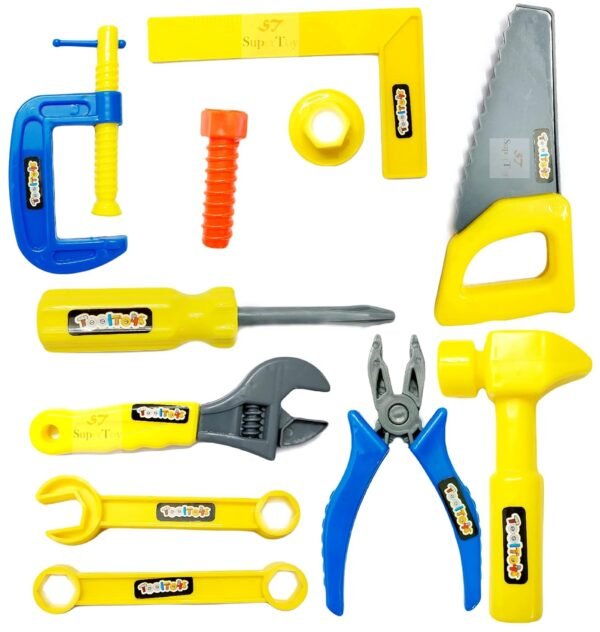 Amitasha Mechanics Helmet Tools Kit Toys for Kids Pretend Play Construction Toy for Boys Girls 3 4 5 6 Years Old Automobile Toolkit for Kids - (Pack of 14 Tools) - Image 6