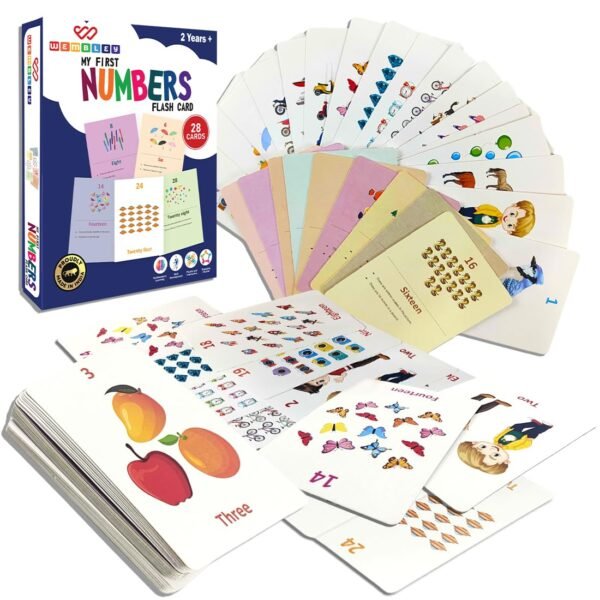 Wembley Math_skills Flash Cards For Kids Toys 1 2 3 4 5 Years Babies Boys Girls | Educational Preschoolers Montessori Early Learning Flash Cards Numbers, Set Of 28 Cards