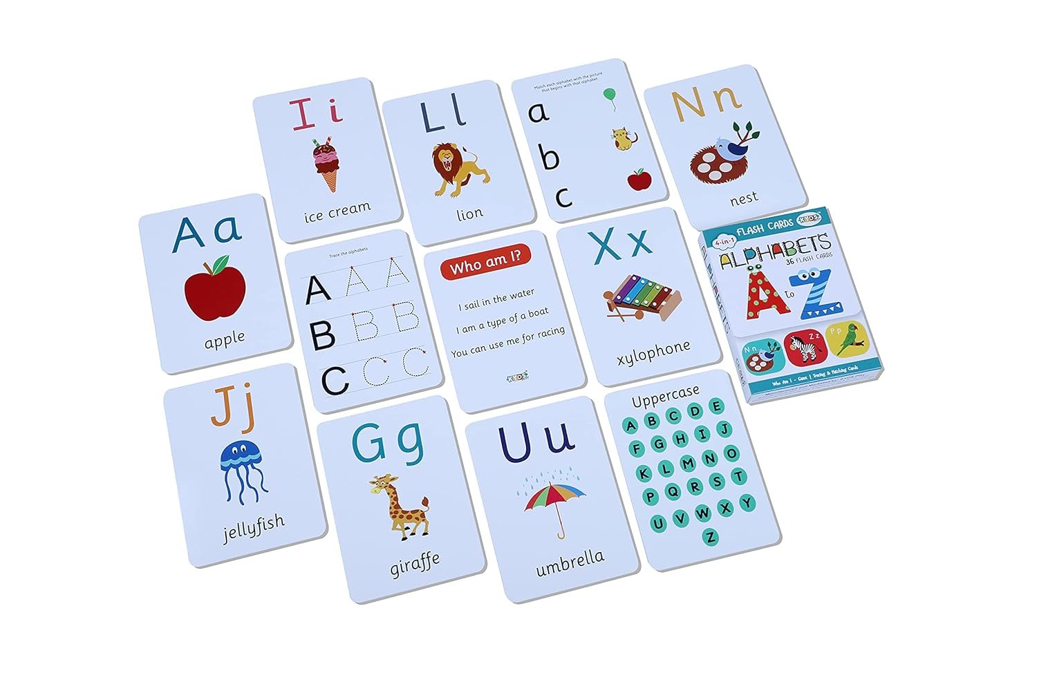 Early Learning - Alphabets, Numbers, Colours, Fruits, Animals, Transport, Occupation & Flags, Wipe & Clean Activity Flash Cards - Age 1-5 Yrs, Montessori, Educational Preschool Learning - Image 2