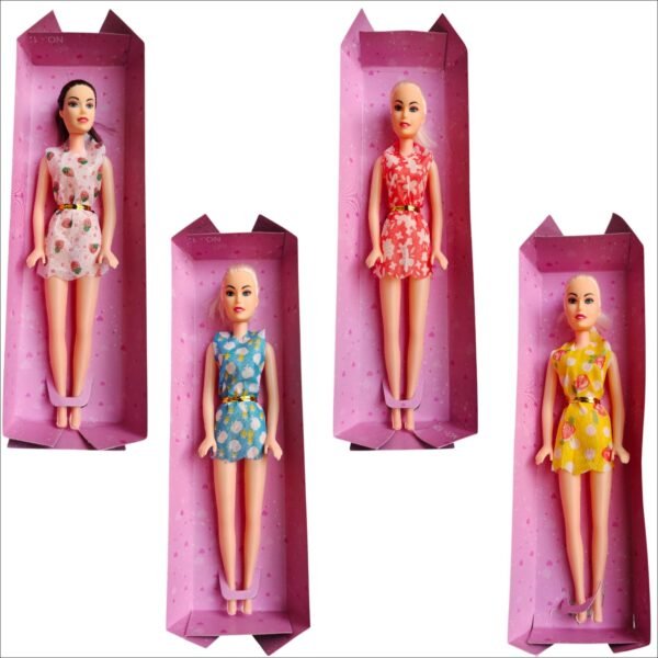 ABYZ Fashion Sweet Dolls Set, 4 Pieces with Multi-Colour Dresses, Kids Toy for 3-5 Years