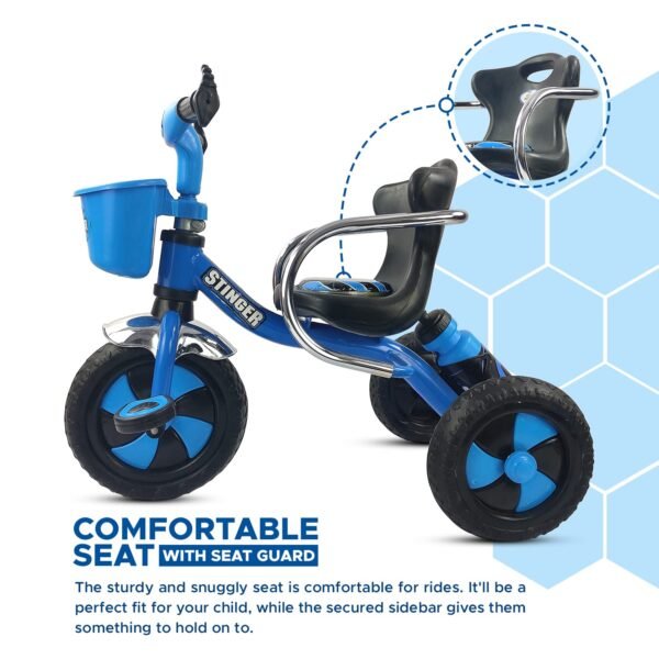 Dash Stinger Tricycle for Kids 3-5 Years, Baby Cycle With Storage Basket and Sipper (Capacity 25kg | Blue) - Image 3
