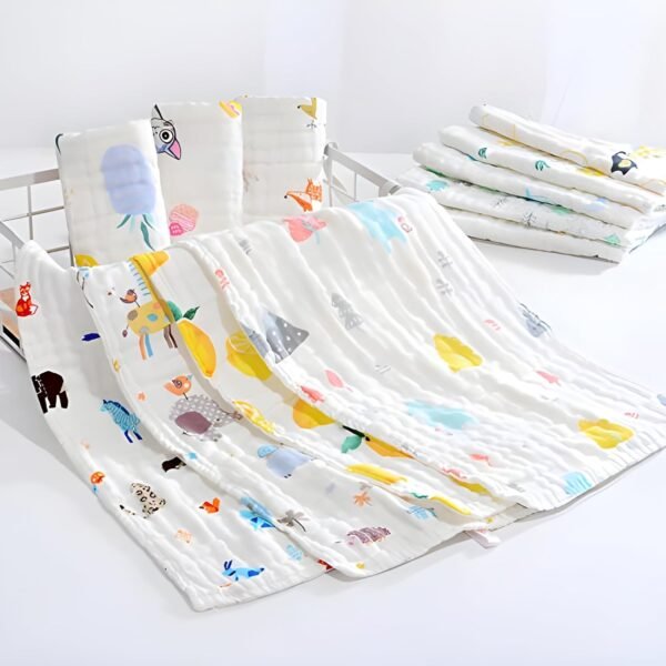 Koochie-Koo Dry Muslin Wash Cloth Organic Cotton Face Towel Handkerchief for Baby New Born/Infants/Toddlers (Pack of 3, White, 350 GSM)