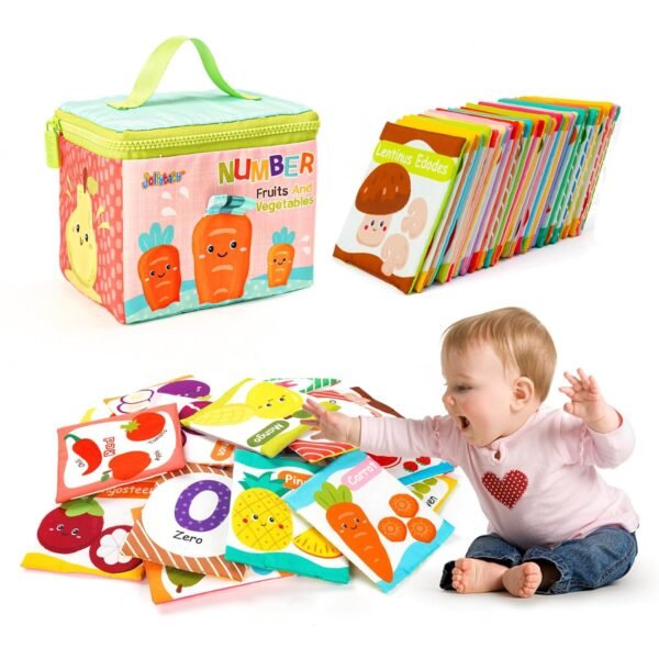 Jollybaby Reusable Soft Sight Words Flash Cards for Toddler 0-1-3-4 Years, Preschool Activitie Learning Resource Toys for Kids 2-4, Montessori Sensory Toys for Babies 0-6-12 Month, Baby Boy Girl Gift
