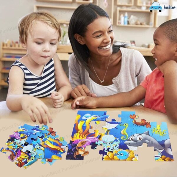 FunBlast Aquatic Animal Jigsaw Puzzle for Kids Jigsaw Puzzle for Kids of Age 3-5 Years – 24 Pcs (Multicolor, Size 30X22 cm) - Image 2