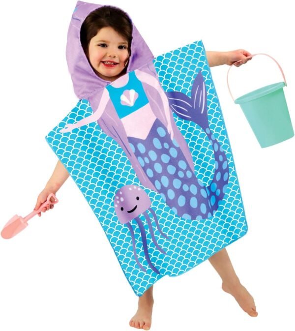 THE LITTLE LOOKERS Hooded Poncho Towel for Kids | Hooded Bath Towel for Girls | kids bathrobe | Hooded Towel for Toddlers - Image 5