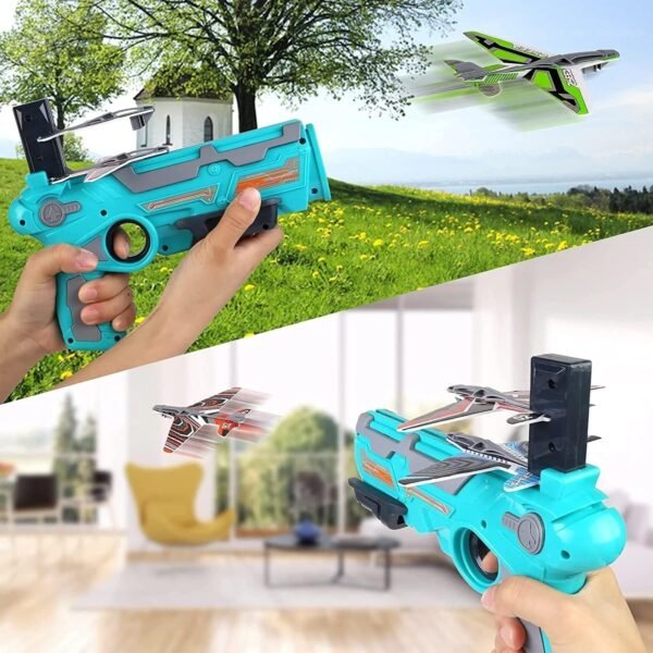 Graphene Airplane Launcher Gun, Safe and Fun Shooting Guns for Kids, Paper Foam Gliders for Quick and Easy Operation, Nearly Unbreakable Plastic, Ideal for Kids Ages - Image 5