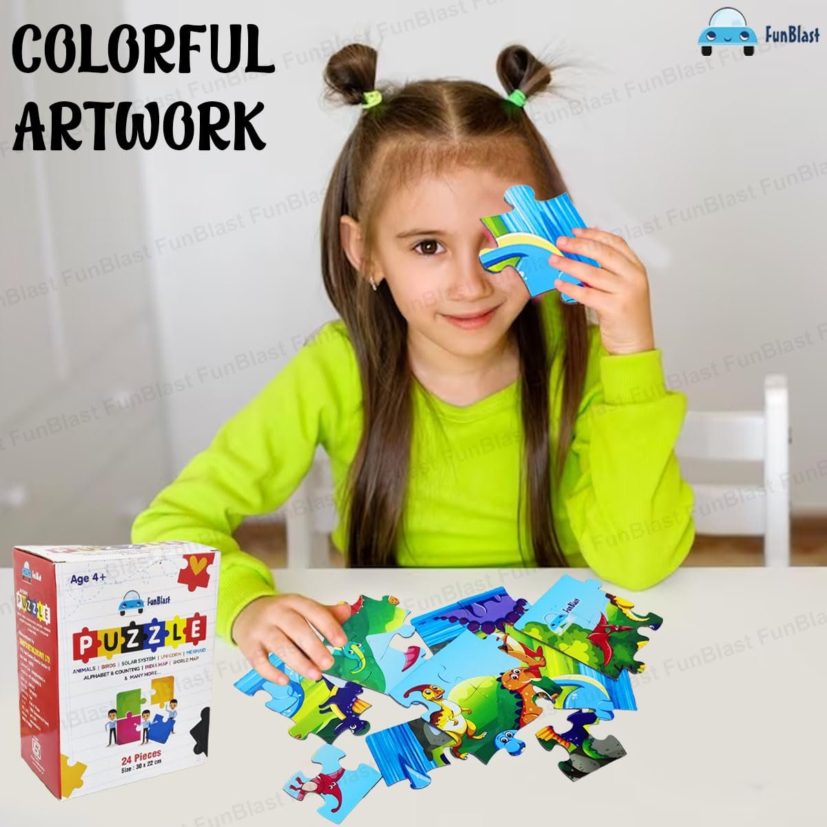 FunBlast Dinosaur Jigsaw Puzzle for Kids Jigsaw Puzzle for Kids of Age 3-5 Years – 24 Pcs (Multicolor, Size 30X22 cm) - Image 5