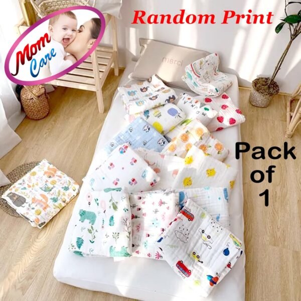 MOM CARE Muslin Baby Bath Towel Cotton Super Soft Bathing Towels for Newborn Highly Absorbent, Kids Boys and Girls (Pack of 1) White Size 50 x 100 cm - Image 6