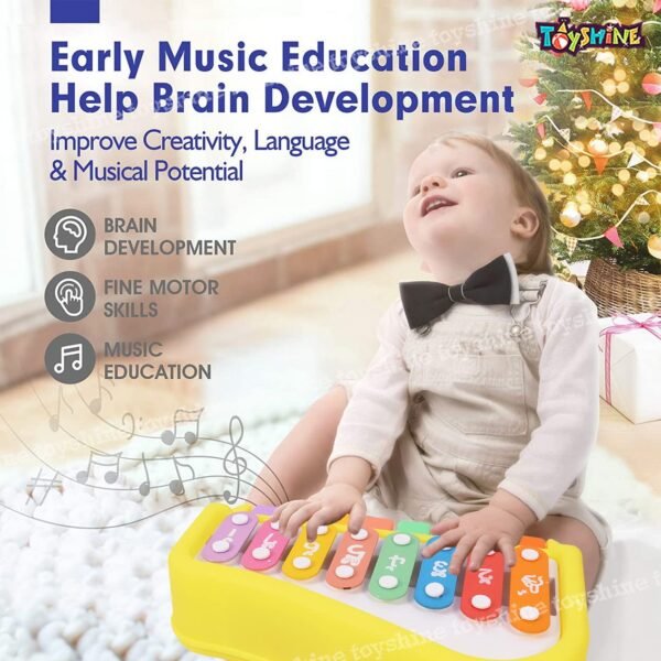 Toyshine 2 in 1 Multicolored Key Keyboard Xylophone Piano, Preschool Kids Educational Knock Playing Musical Learning Instruments Toy for Baby Kids Girls Boys - Image 5