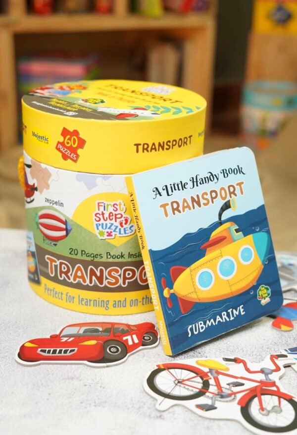 Transport Puzzle Box for Kids - 60 Piece Transport Jigsaw & Toddler Puzzles with 1 Board Book-Educational Toy for Cognitive Development | Return & Birthday Gifts by Majestic Book Club - Image 2