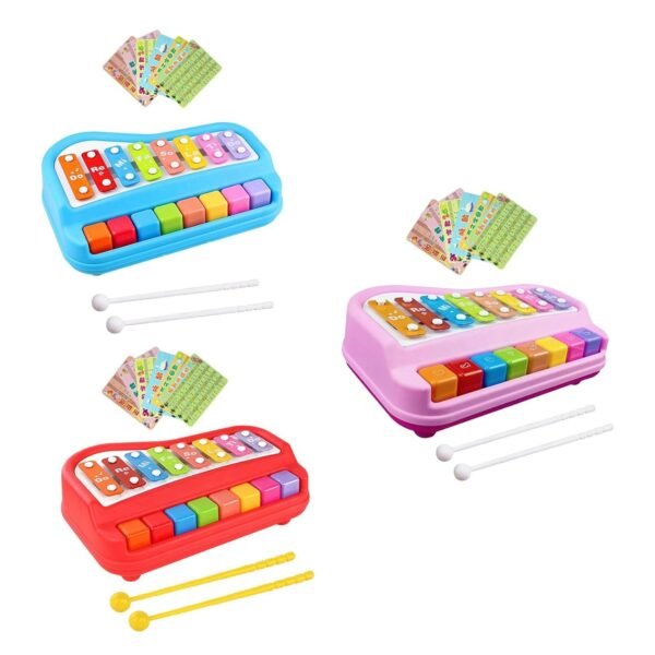 Toy 2 in 1 Baby Piano Xylophone Toy Instruments Toy for 0-3 Years Old Girls Boys Blue