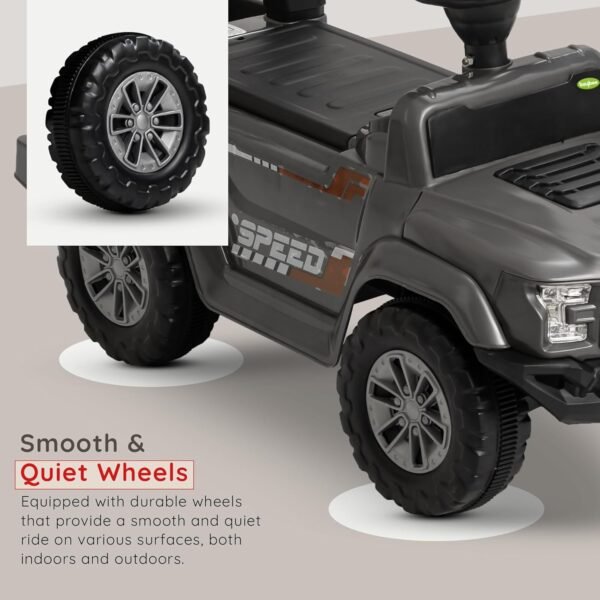 Baybee Ride on Baby Car for Kids | Push Ride on Jeep with Music & LED Light | Portable Ride on Toys Car with Backrest & Storage Basket | Kids Car to Drive 1-3 Years Boys Girls (Grey) - Image 5