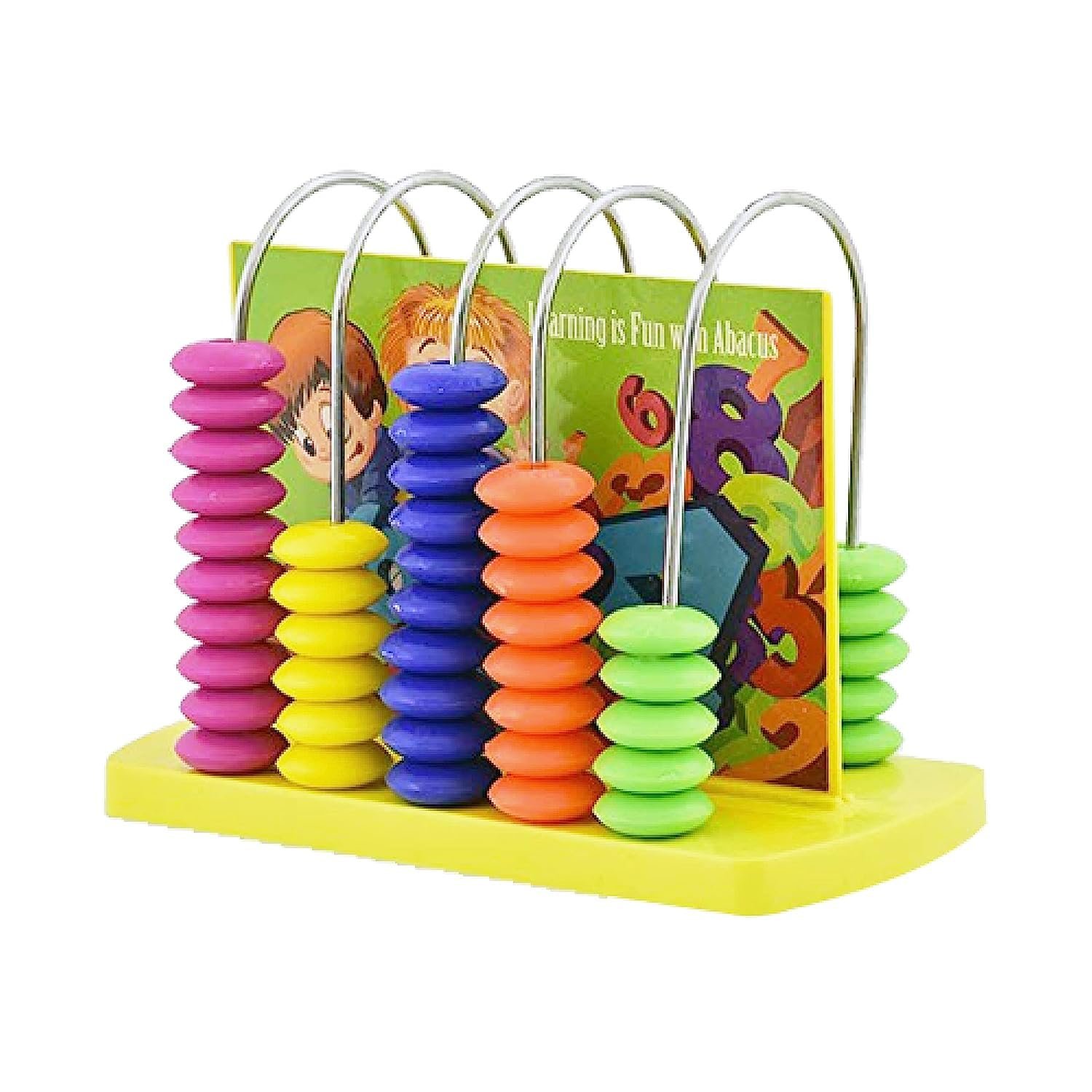 Educational Abacus 5 Rods for Kids Early Math Skills for Kids to Learn to Count, Add & Subtract with Colourful Beads - Mathematics Tool kit -Abacus Toys for Kids (Abacus 5 Rods)