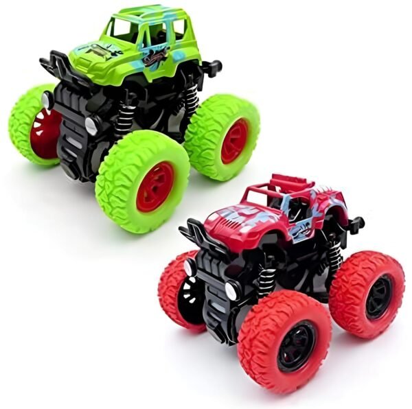 SkyWhiz 4x4 Mini Monster Friction Power Truck, Toys for Boys 3-7 Years Old, Durable High-Density Alloy and Non-Toxic Plastic (Pack of 2) - Image 4