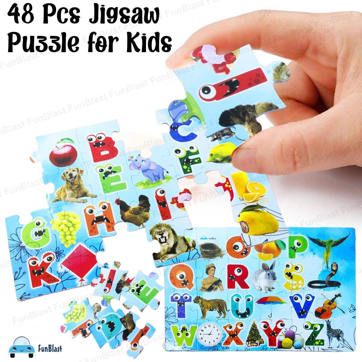 FunBlast Alphabet Jigsaw Puzzle for Kids Jigsaw Puzzle for Kids of Age 3-5 Years – 48 Pcs (Multicolor, Size 30X22 cm) - Image 4