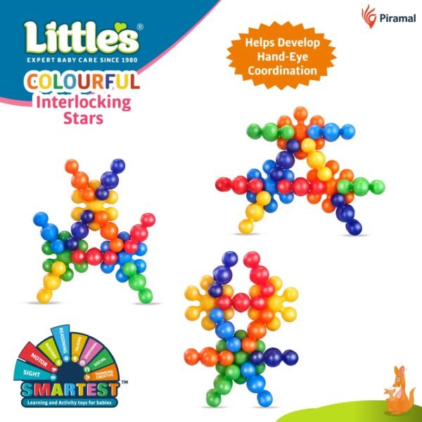 Little\'s Colorful Interlocking Stars | Activity & Learning Toys for Kids | Multi-Colour Toddler Activity Toys | Baby Toys | Develops fine Motor & Reasoning Skills | Kids Toys for 1 Year Old+ - Image 4