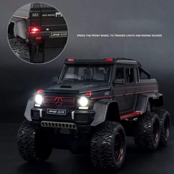 1:22 Big Marcedes AMG G63 6X6 Toy Car Metal Pull Back Diecast Car with Openable Door and Sound Light, Gifts Toys for Kids? White-Color ? - Image 4