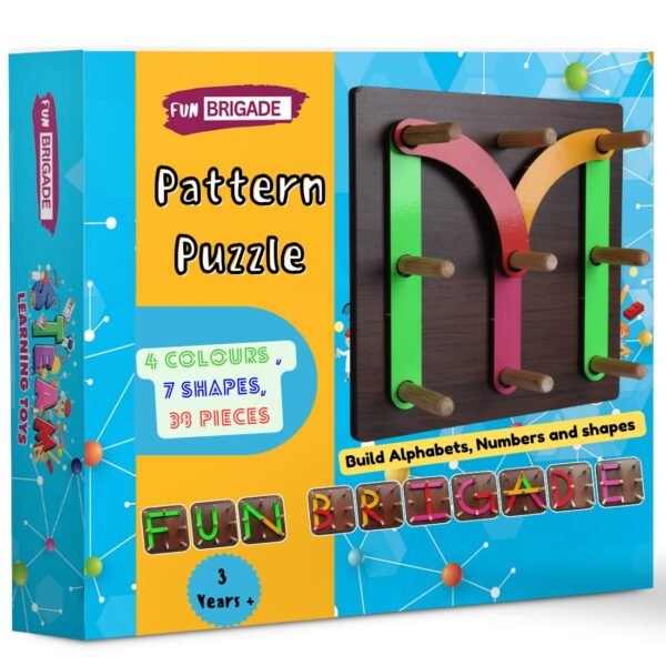 FunBrigade Wooden Alphabet & Numbers Puzzles For Kids Learning, Construction Puzzle Kids Toys For 2-5 Years | Abcd Toys For Kids, 28 Pcs - Image 4