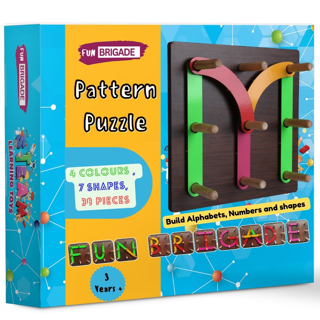 FunBrigade Wooden Alphabet & Numbers Puzzles For Kids Learning, Construction Puzzle Kids Toys For 2-5 Years | Abcd Toys For Kids, 28 Pcs - Image 4