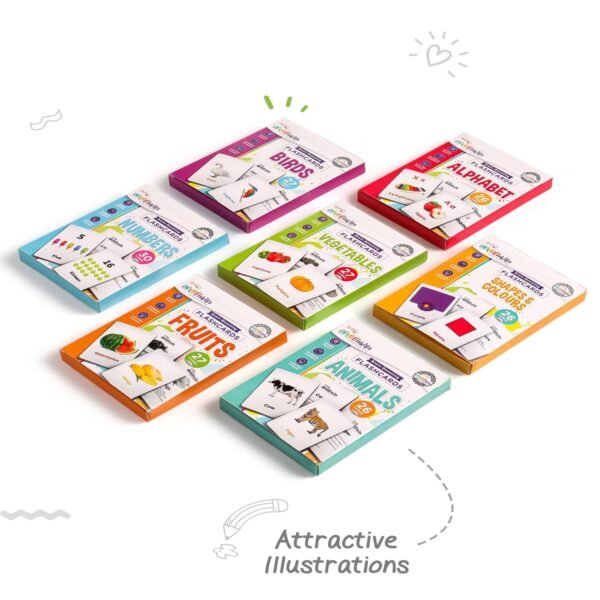 Intelliskills Premium 7-in-1 Brain Boosting Flash Cards for Kids,190 Cards,Flash Cards for 1+ Year Old Baby,Montessori Education Toy for Toddlers,Preschool Learning Activities,Waterproof,Birthday Gift - Image 6