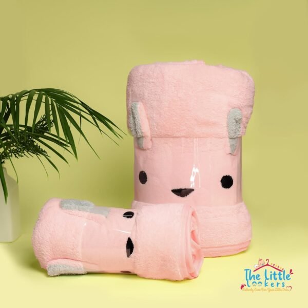 THE LITTLE LOOKERS Microfiber Kids Bath and Hand Towel|Quick Dry| Super Absorbent| Super Soft Rabbit Bath Towel for Babies|Toddler(BabyPink,Pack of 2) - Image 5