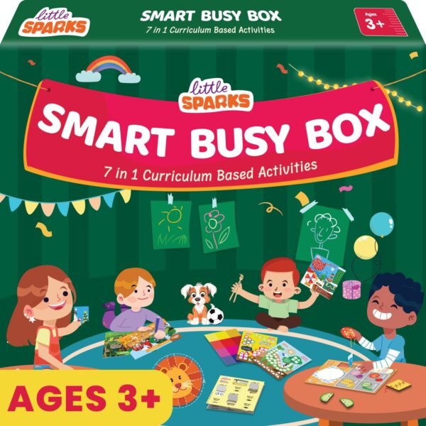 Smartivity Montessori Based Busy Box for 3,4,5 Years Old Unisex I 7in1 Preschool Learning Activity Kit for Toddlers 3-6|Birthday Gift for Kids|Educational Toy Vocabulary,Fine Motor Skill,Multicolor