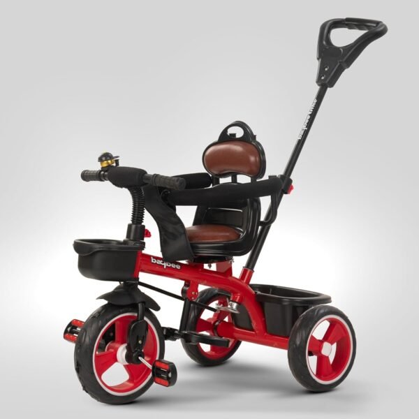 Baybee Albine 2 in 1 Baby Tricycle for Kids, Plug N Play Kids Tricycle with Adjustable Parental Control, Safety guardrail & Cushionseat Baby Kids Cycle, Baby Tricycle for 1.5 to 5 Year (Red)