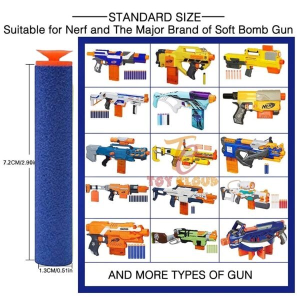 Toy Cloud Hot Fire Gun Bullet Soft Foam Dart for Nerf Gun Toy Refill Pack 100 Pcs Sticky Head Darts for Nerk N-Stike Elite Guns, Multicolor - Image 2