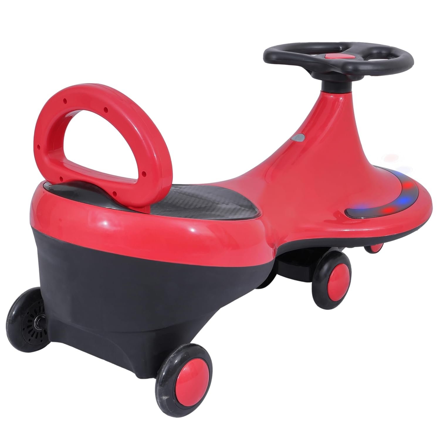 KURB Twister Swing Car for Kids 1-5 Years| Magic Car with Light & Music | Twister Car with Back Support | Swing Car with PU Wheels | Comfortable & Durable Seat (Red) - Image 2