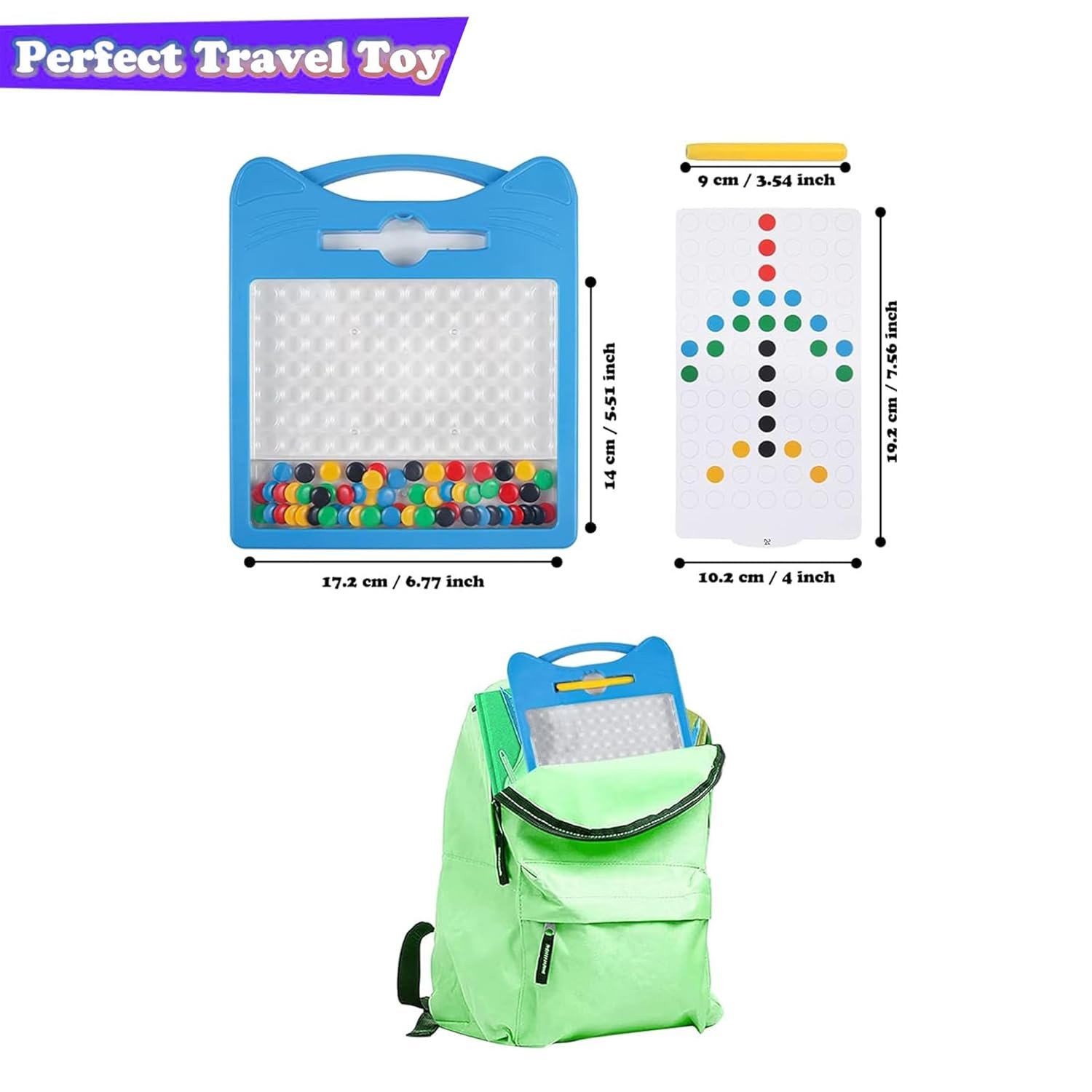 Blue Magnetic Drawing Board for Kids Magnetic Dot Art Game for Toddlers Best Indoor Game for Kids Best Toy for Kids - Image 2