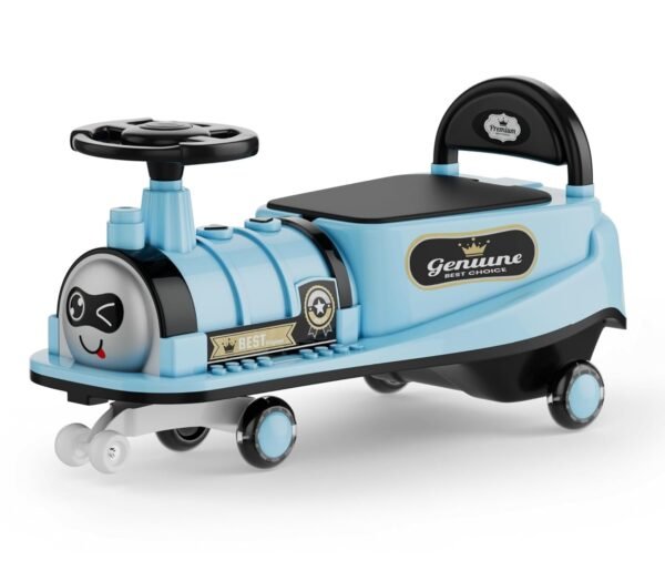 Train Car for Kids 1 Year+ | 2 Year+ | Baby Panda Swing Car | Ride On Car for Kids | Musical Twister Toy Car Magic | Best Birthday Gift for 1-5 Years Baby Boy Girl Toy | Upto 100kg (Cyan)