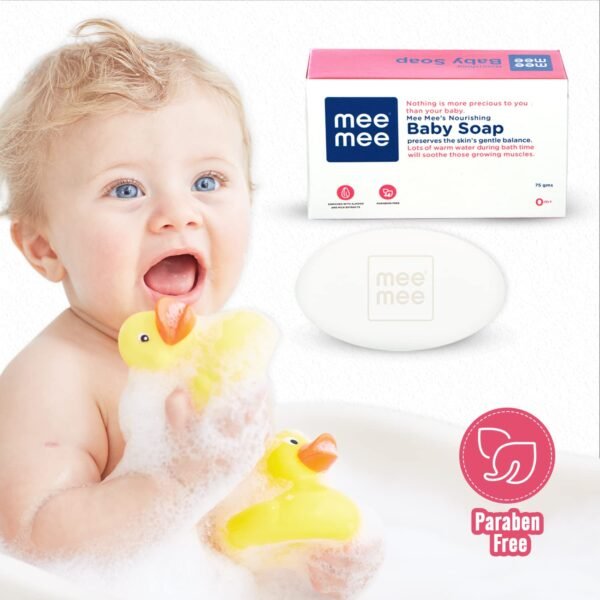 Mee Mee Nourishing Baby Soap For Bath Bar with 100% Natural Amond Oil & Milk Extract, Dermatologically Tested For Soft Baby Skin, 70 gram (Pack of 2) - Image 4
