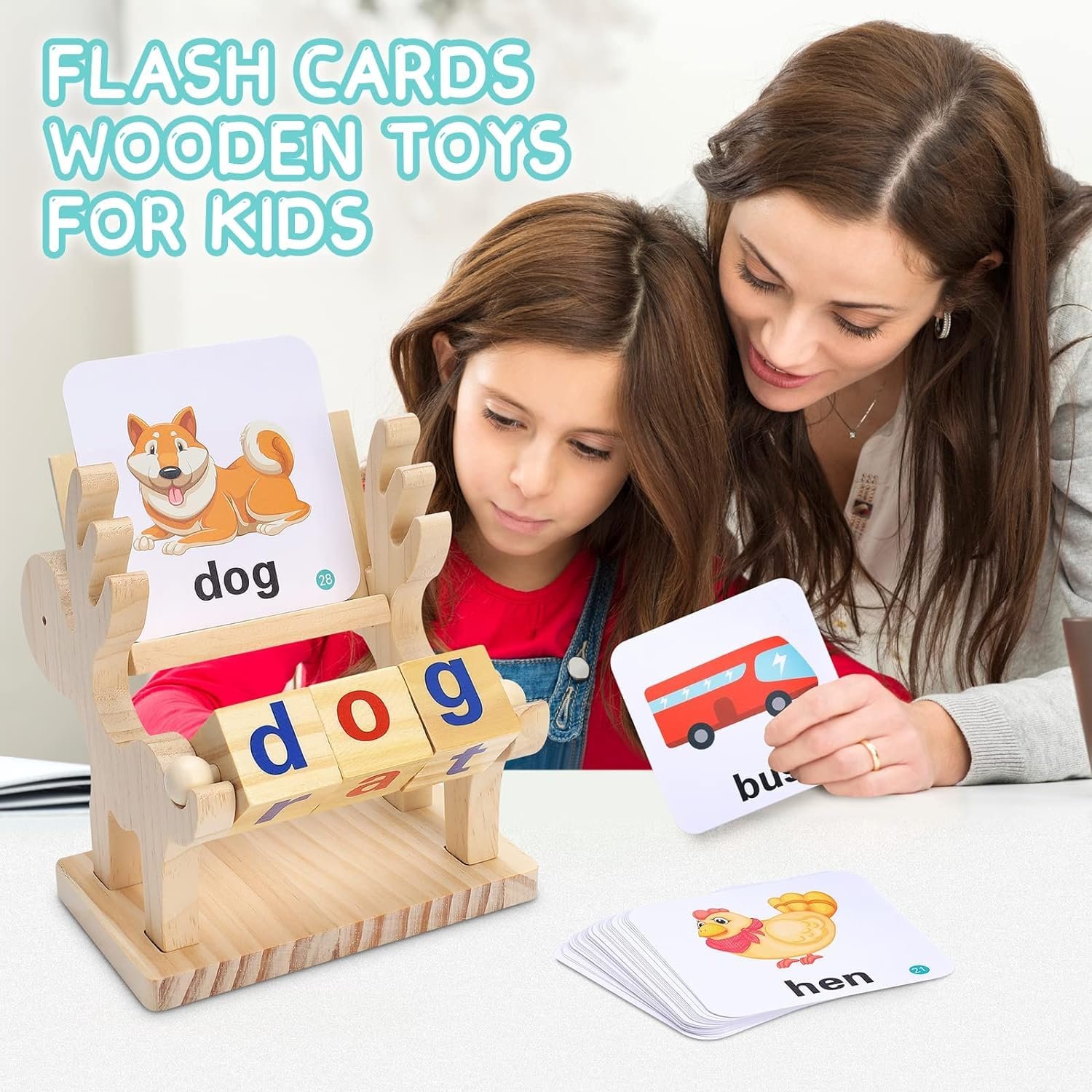 Montessori Educational Word Game for 3-7 Year Old Boys & Girls, Flash Cards & Word Blocks, Ages 3+ - Image 6