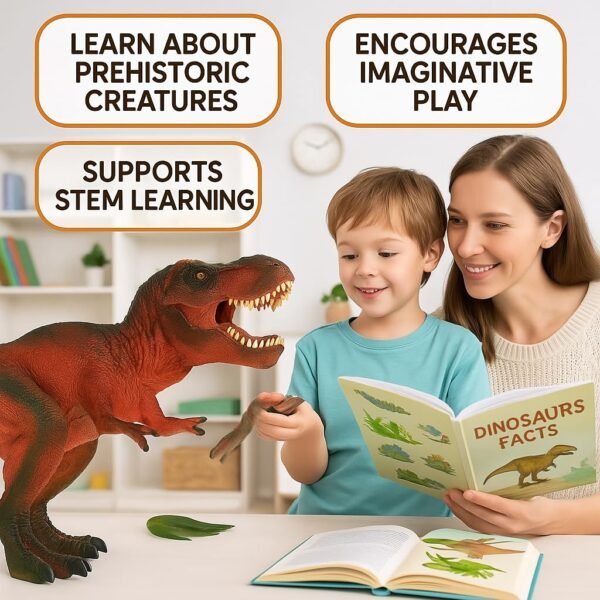 SUPER TOY Tyrannosaurus Rex Jumbo Dinosaur Toy for Kids 3-12 Years Big Size 10 Inch Realistic Dinosaur Action Figure Educational Wild Animal Toys for Boys & Girls - Image 6