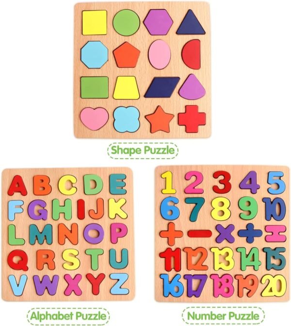 Wooden Learning Educational Board for Kids, Puzzle Toys for 2 Years Old Boys & Girls Educational Toys for Toddlers & Preschoolers, ABCD Toys for Kids(Alphabets, Numbers & Shapes) - Image 5
