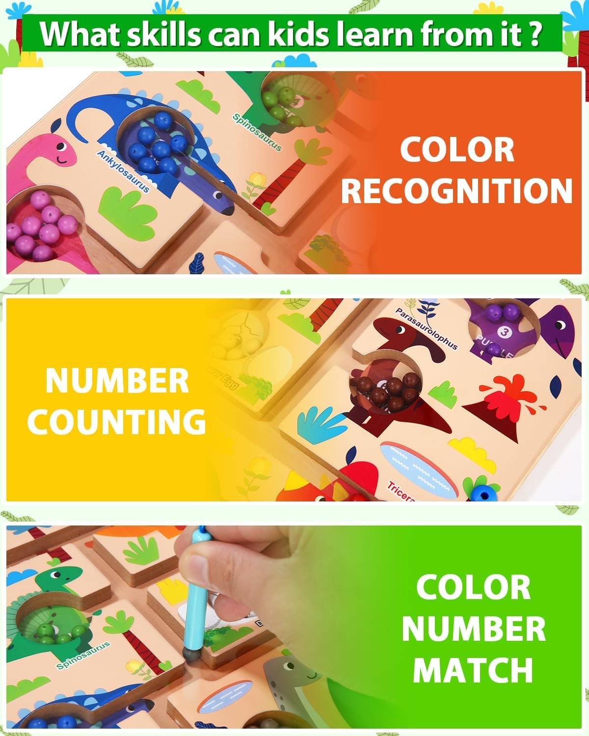 Montessori Toys 3 4 5 6 Years, Wooden Magnetic Maze, Educational Game of Colors and Numbers, Magnetic Toys Fine Motor Skills, Gift for Boys and Girls 3-6 Years Old - Image 6
