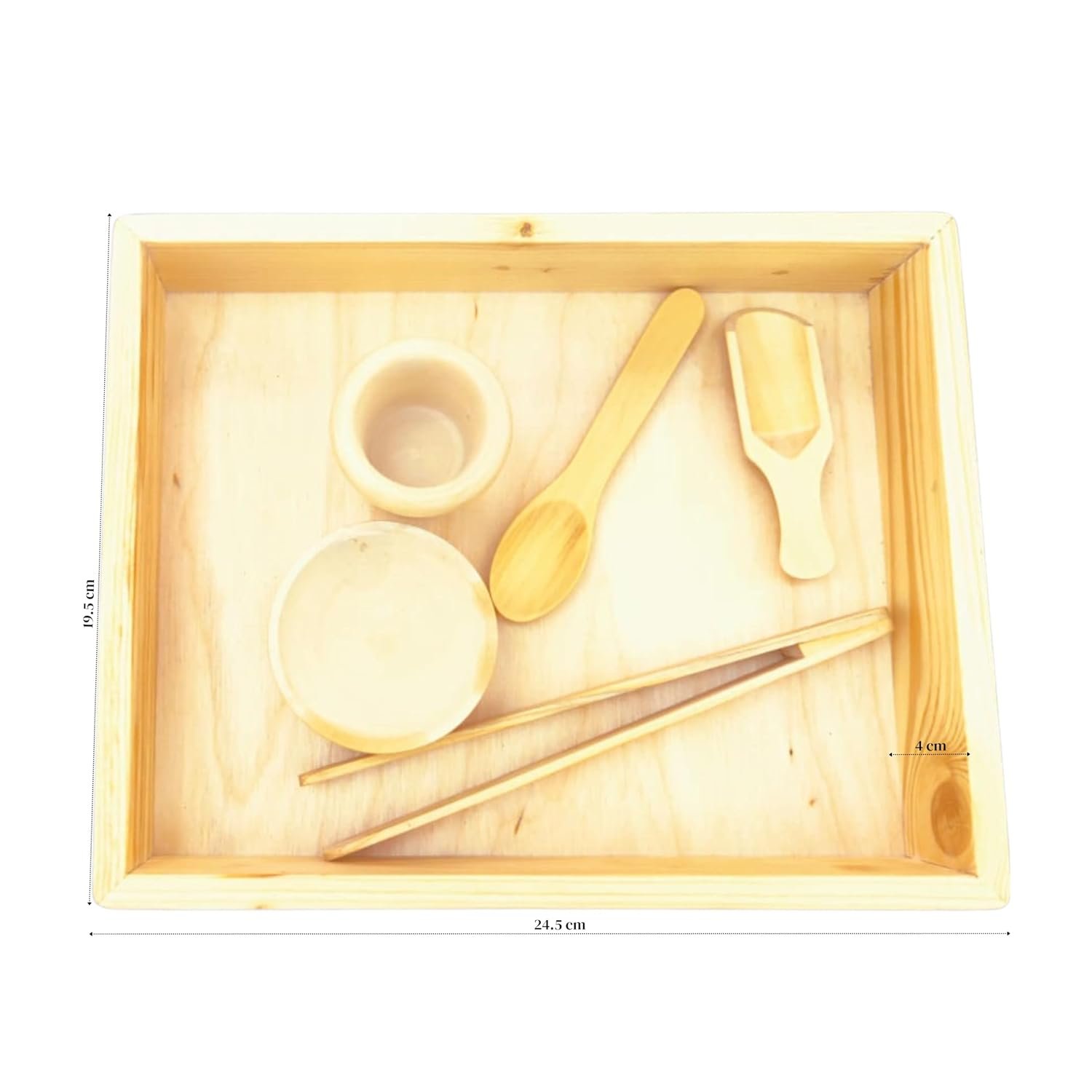 KEANE Creations Sensei Sense| Montessori Wooden Sensory Toys for Kids Set of 6 | Sensory Activities Made Fun with a Wooden Tray and 5 Tools | Activity Toys for Age 2 to 6 Years - Image 2