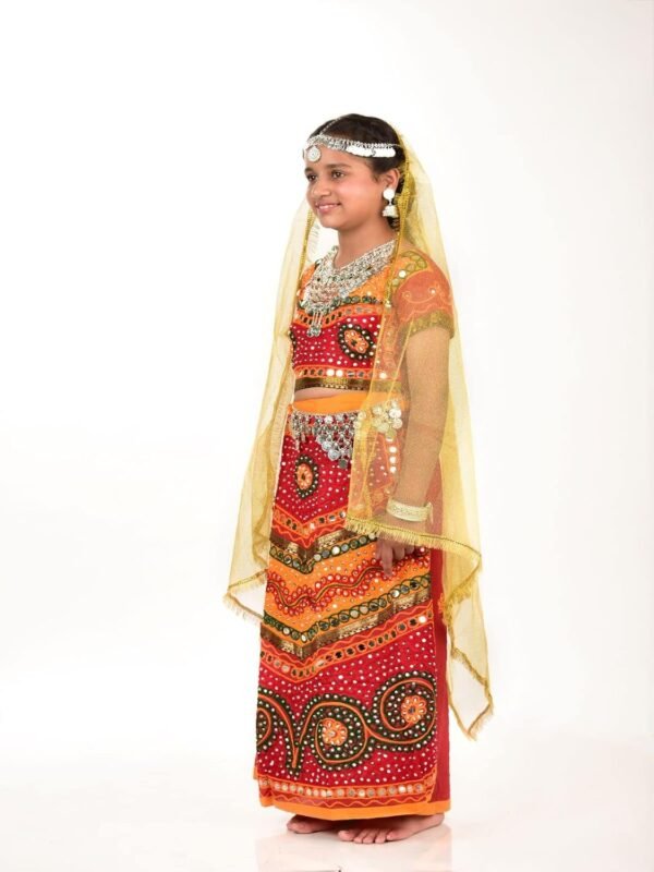 BookMyCostume Gujarati Girl with Traditional Jewellery Indian State Kids & Adults Fancy Dress Costume for Girls - Image 2