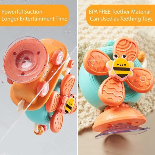 Samip Baby Montessori Sensory Toys - Fine Motor Skills Suction Cup Spinner Travel Toys - Toddler Activities Toys - Gifts for 6 7 8 9 10 12 18 Month Age 1 2 One Two Year Old Boys Girls Infant Bath Toys - Image 5