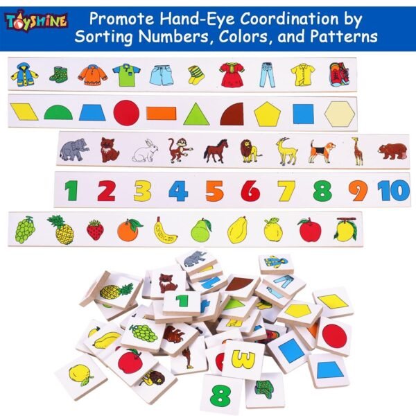 Toyshine Wooden Classification Sorting Box|Montessori Toys for Toddlers Learning Educational Activities Preschool Kindergarten Games Autism Toys Motor Skills STEM for Girls Boys 2-4 Year Old, 80 Pcs - Image 5