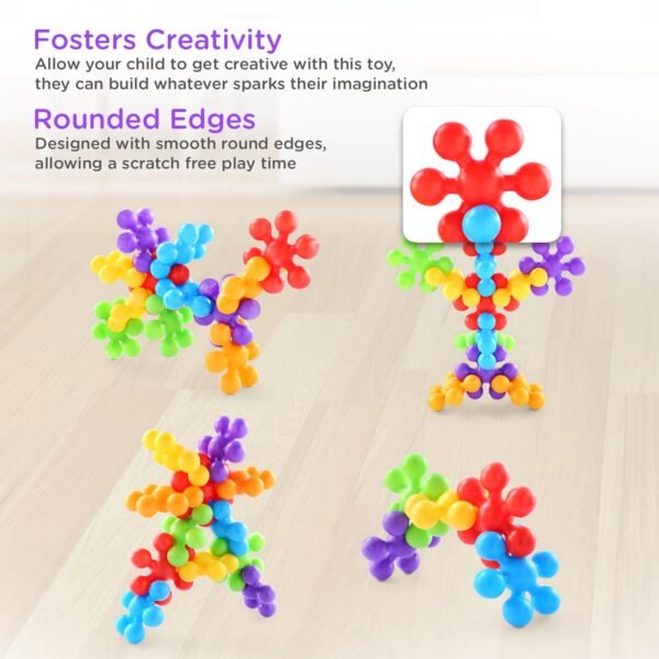 Play Nation Premium 12 Pcs Star Links Interlocking Building Blocks | Learning & Educational Toys for 6 Months+ Babies & Kids | Colorful Construction Blocks for Girl/Boy | STEM Toys for Preschool Kids - Image 5