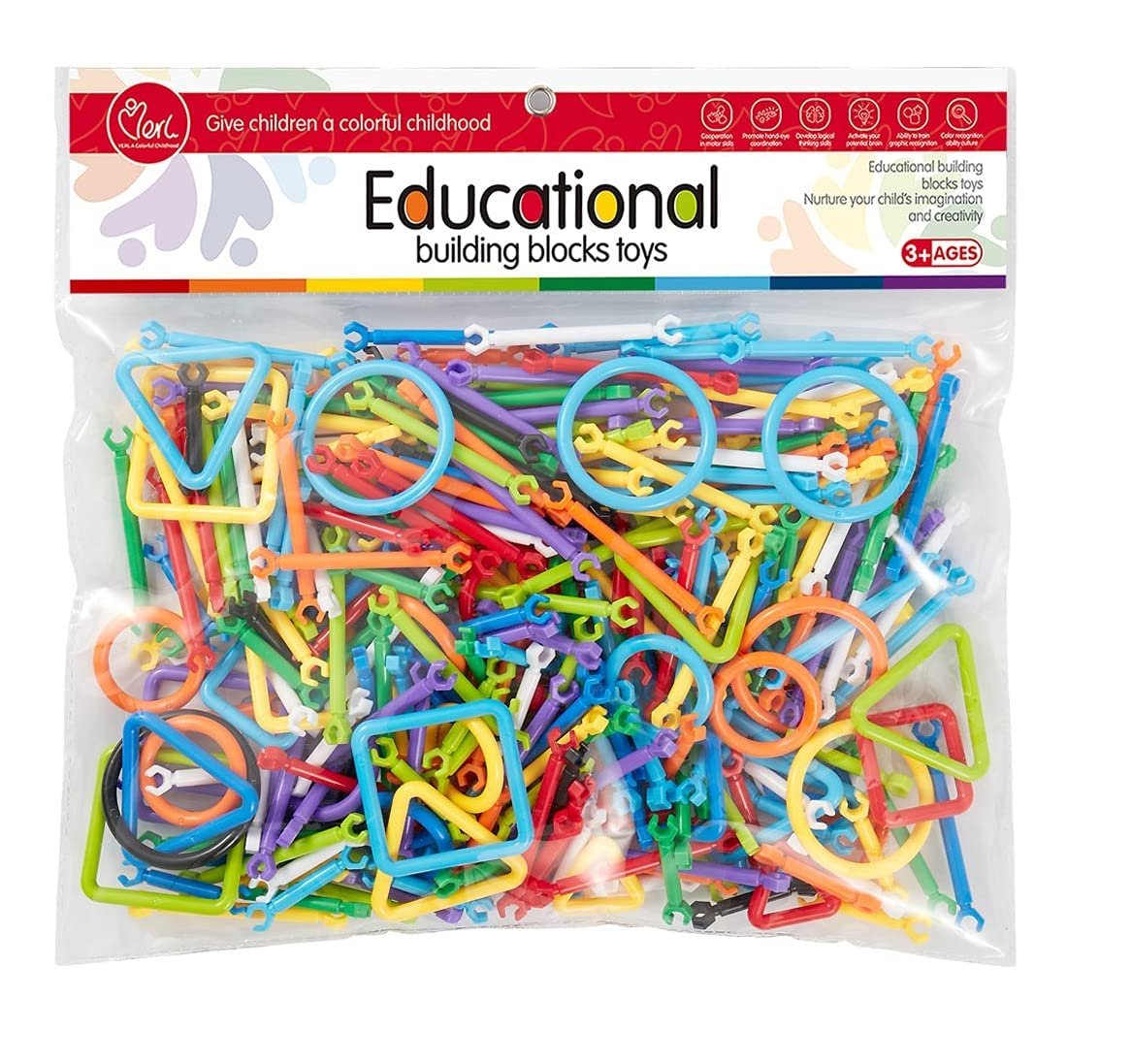Marmik Smart Stick Building Blocks Toys - Smart Stick with Different Shapes Block Game for 3-8 Years Old Kids Boys & Girls, Kids Building Block Toy, Multi Color (200+ Pcs)