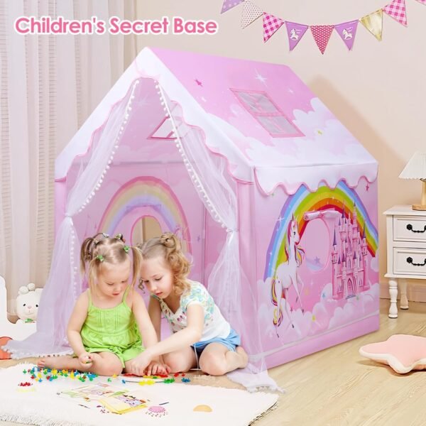 Colorfull and Extremely Light Weight Indoor and Outdoor Kids Play Tent House for 3-8 Years Old Kids Girls and Boys (RNBW-89) - Image 2