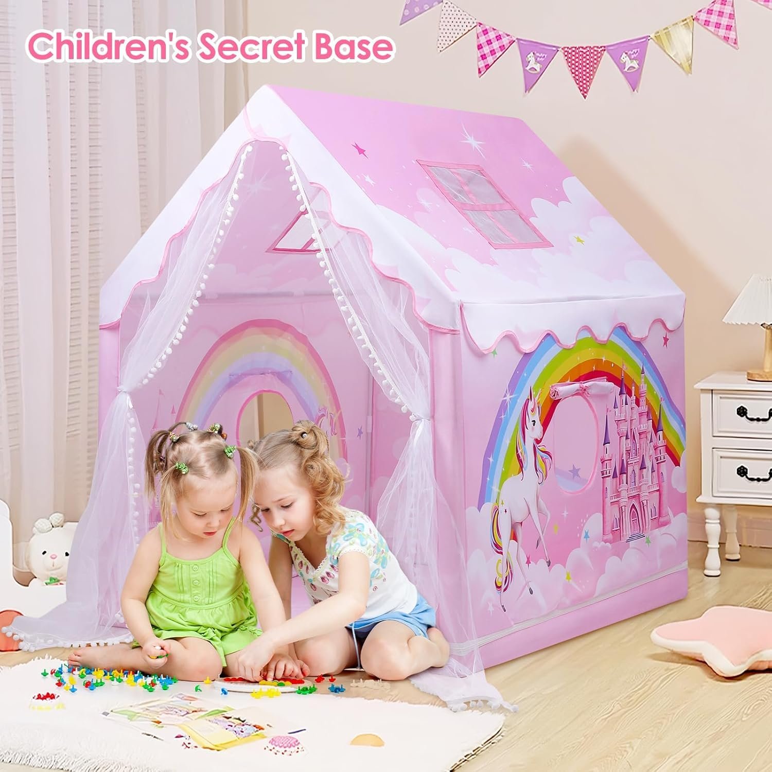 Colorfull and Extremely Light Weight Indoor and Outdoor Kids Play Tent House for 3-8 Years Old Kids Girls and Boys (Star 0123) - Image 6