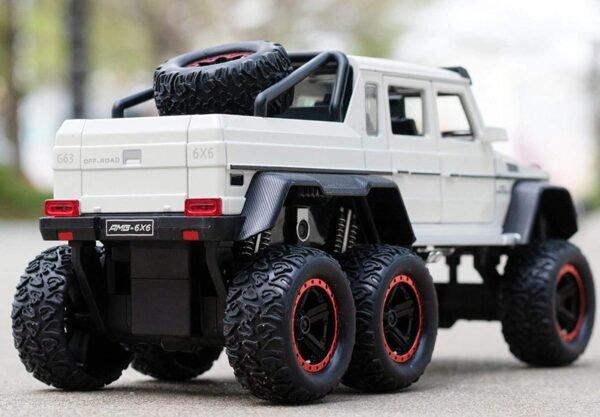 1:22 Big Marcedes AMG G63 6X6 Toy Car Metal Pull Back Diecast Car with Openable Door and Sound Light, Gifts Toys for Kids? White-Color ? - Image 2